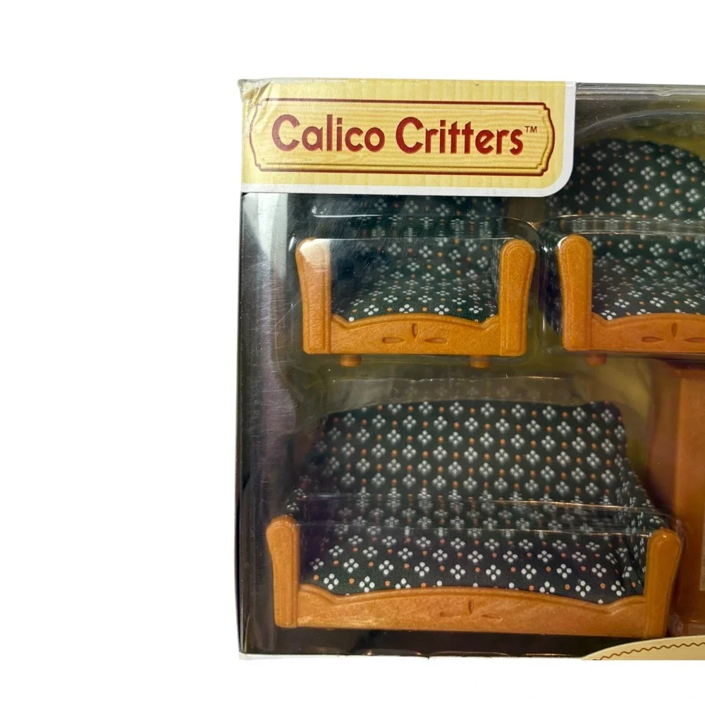Calico Critters Deluxe Living Room Set Furniture Light Up Fireplace‎ CC1456 NEW